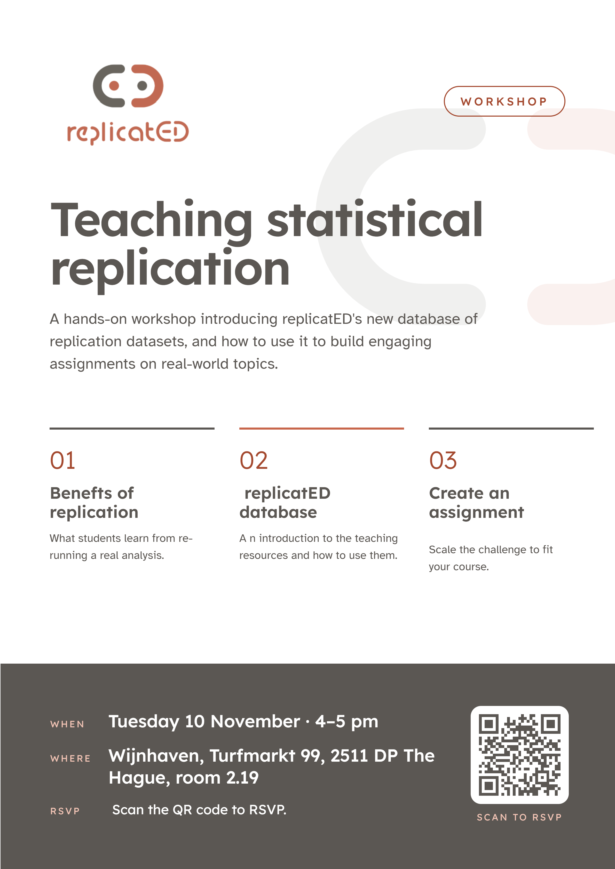 Teaching Statistical Replication: A Hands-on Workshop poster